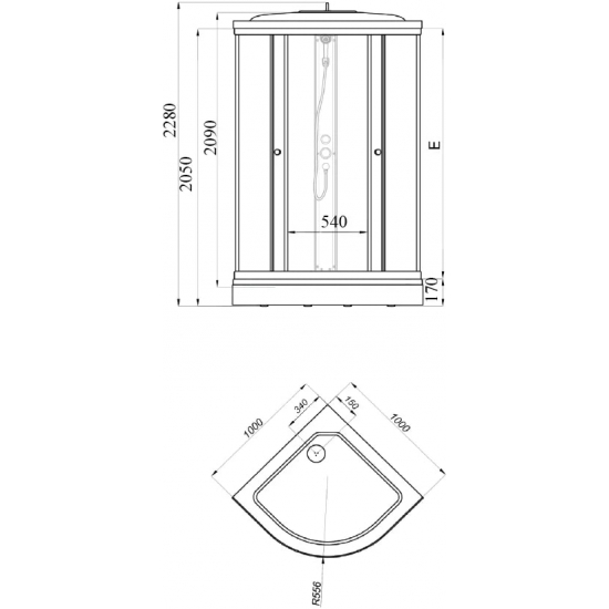 Душевая кабина ТРИТОН Стандарт А ДН4 100х100x228 полосы