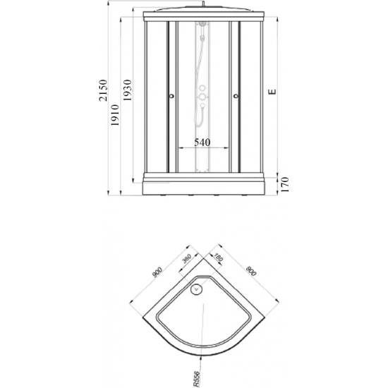 Душевая кабина ТРИТОН Стандарт А ДН4 90х90x215 мозаика