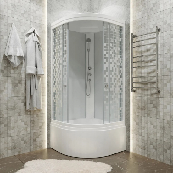 Душевая кабина ТРИТОН Стандарт Б ДН4 90х90x216 мозаика, с высоким поддоном