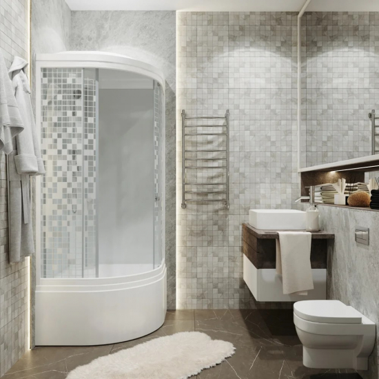 Душевая кабина ТРИТОН Стандарт Б ДН4 90х90x216 мозаика, с высоким поддоном