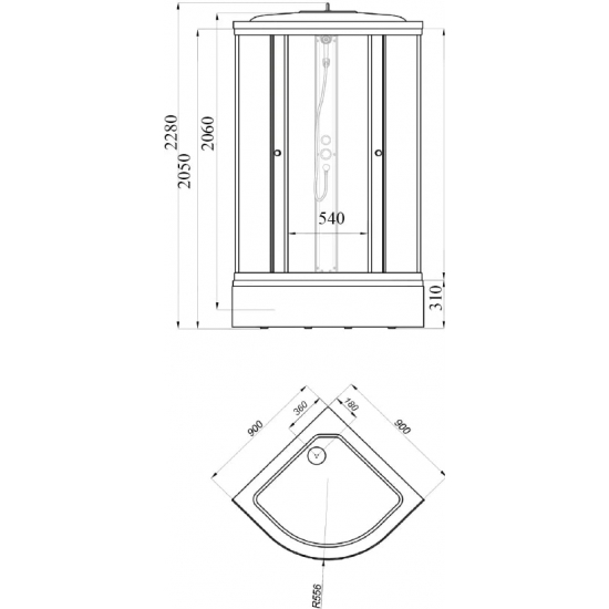 Душевая кабина ТРИТОН Стандарт В ДН4 100х100x228 узоры