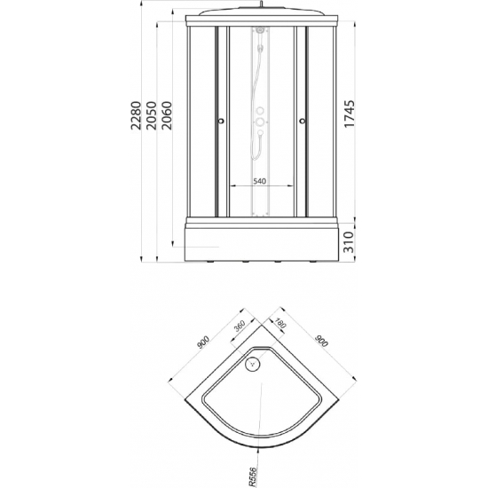 Душевая кабина ТРИТОН Ультра В 90x90x228 