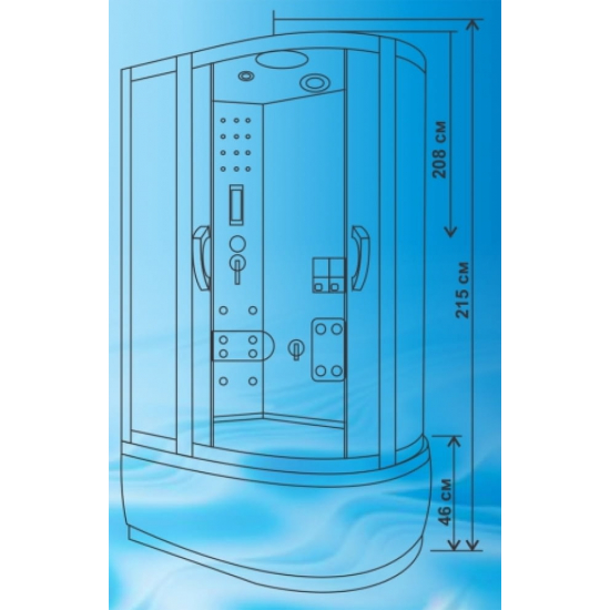 Душевая кабина ВОДНЫЙ МИР ВМ-319 L 120x85x215 стекло матовое левая