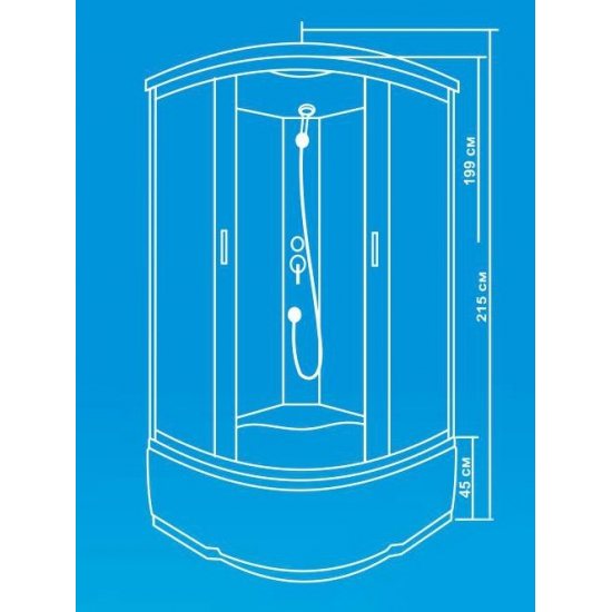 Душевая кабина ВОДНЫЙ МИР ВМ-820 80x80x215 стекло матовое