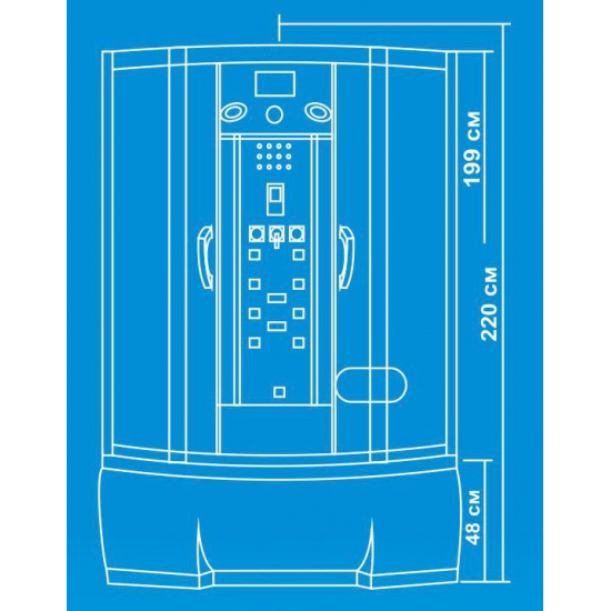 Душевая кабина ВОДНЫЙ МИР ВМ-8828 150x85x220 стекло матовое