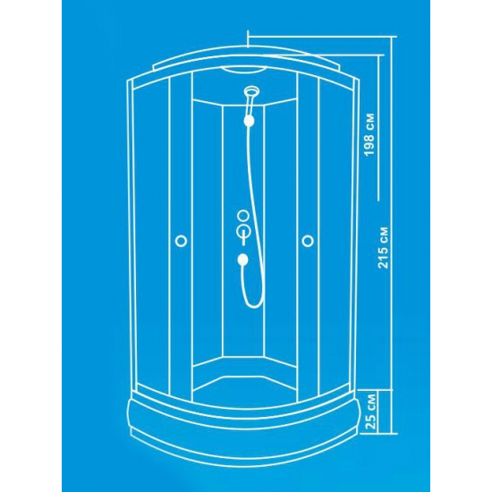 Душевая кабина ВОДНЫЙ МИР ВМ525 80x80x215 стекло матовое