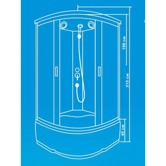 Душевая кабина ВОДНЫЙ МИР ВМ810 80x80x215 стекло прозрачное