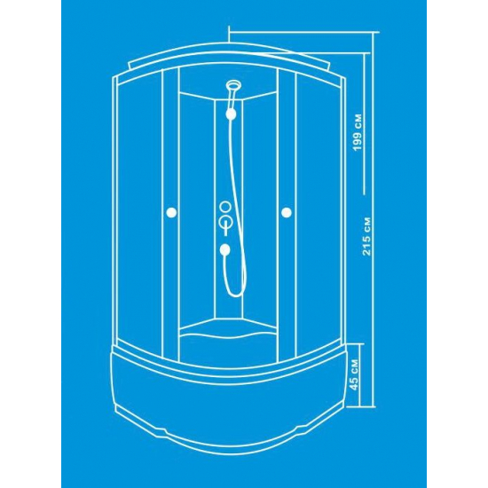 Душевая кабина ВОДНЫЙ МИР ВМ821 100x100x215 стекло матовое