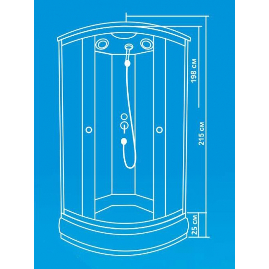 Душевая кабина ВОДНЫЙ МИР ВМ864 100x100x215 стекло прозрачное