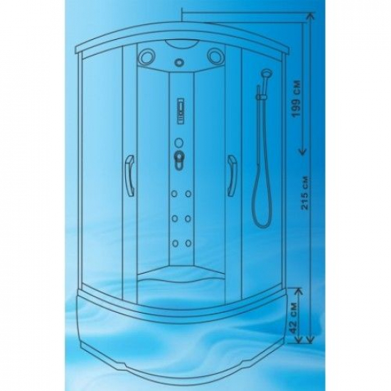 Душевая кабина ВОДНЫЙ МИР ВМ8819 120x120x215 стекло матовое