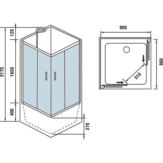 Душевая кабина WeltWasser WW500 Aller 901 90x90x217