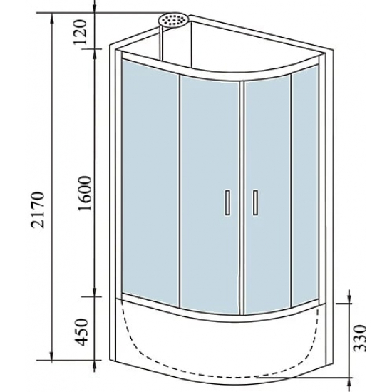 Душевая кабина WeltWasser WW500 Halle 1201 L 120x90x217 без крыши
