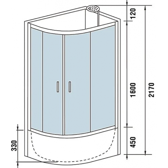 Душевая кабина WeltWasser WW500 Halle 1201 R 120x90x217 без крыши