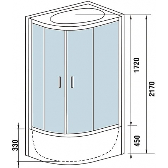 Душевая кабина WeltWasser WW500 Halle 1202 R 120x90x217 с высоким поддоном, с сиденьем