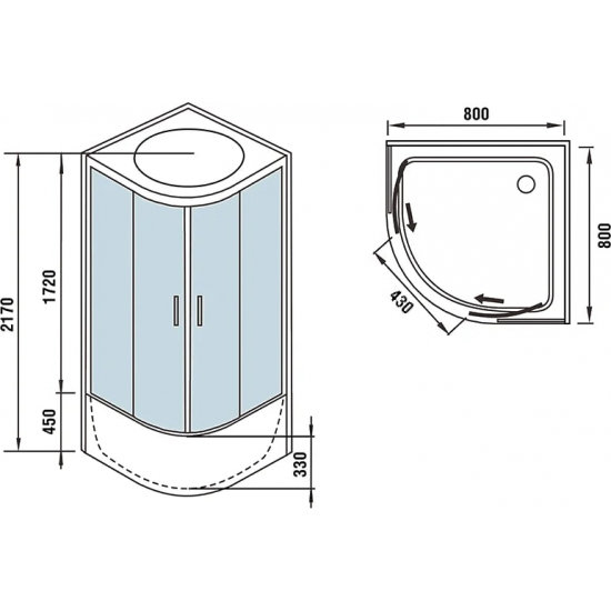 Душевая кабина WeltWasser WW500 Halle 804 80x80x217