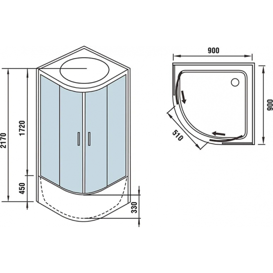 Душевая кабина WeltWasser WW500 Halle 904 90x90x217
