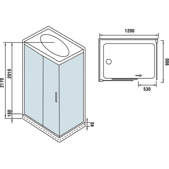 Душевая кабина WeltWasser WW500 Laine 1214 120x90x217