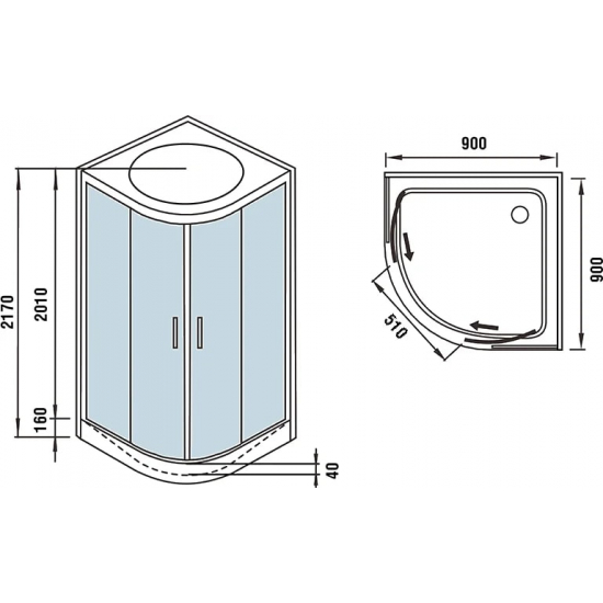 Душевая кабина WeltWasser WW500 Werra 1004 100x100x217