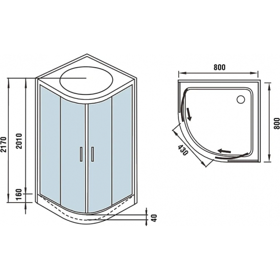 Душевая кабина WeltWasser WW500 Werra 804 80x80x217