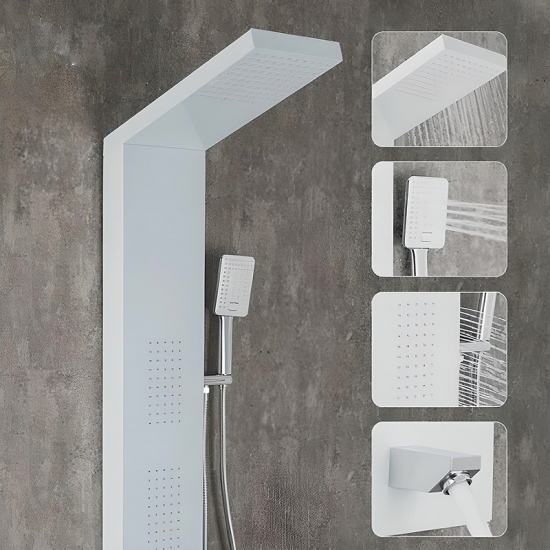 Душевая панель FRAP F24005-8 белый нержавеющая сталь