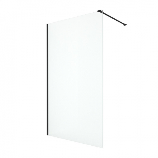 Душевая перегородка АКВАТЕК AQ WIW 09020BL Walk in стекло прозрачное, профиль чёрный