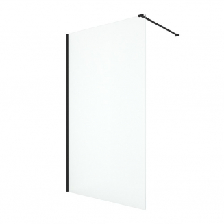 Душевая перегородка АКВАТЕК AQ WIW 10020BL Walk in стекло прозрачное, профиль чёрный