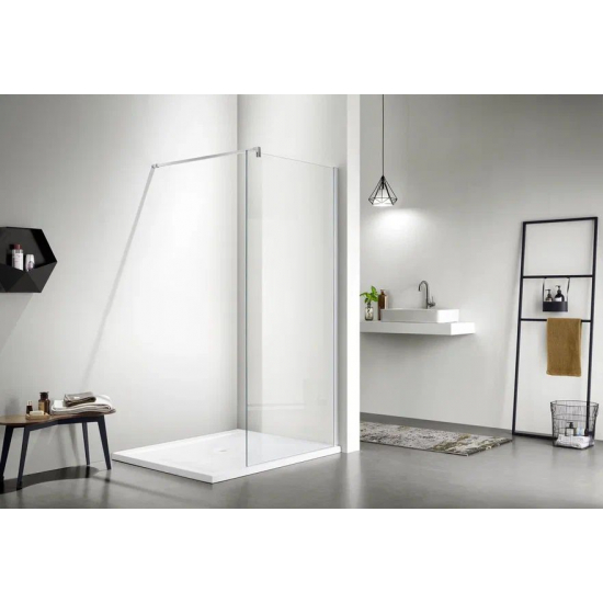 Душевая перегородка АКВАТЕК AQ WIW 12020CH Walk in стекло прозрачное, профиль хром