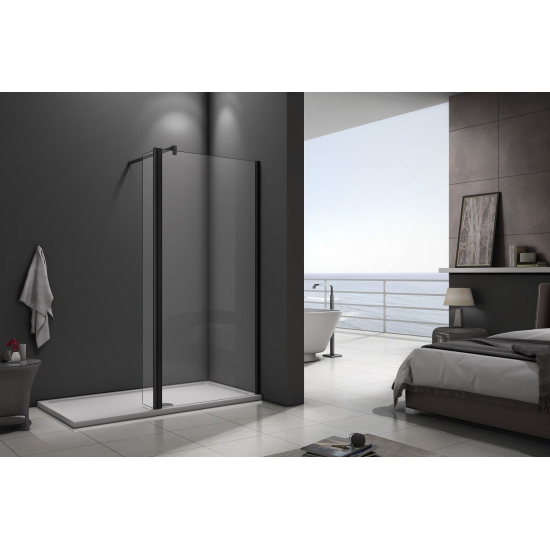 Душевая перегородка BAS Good door Walk in SP2-100-C-B 100x195 стекло прозрачное, профиль чёрный