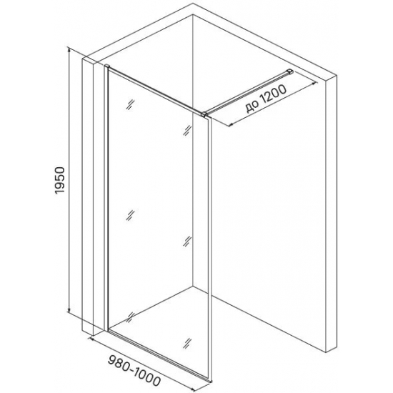 Душевая перегородка IDDIS Walk in Slide SLI8BS1i23 100x195