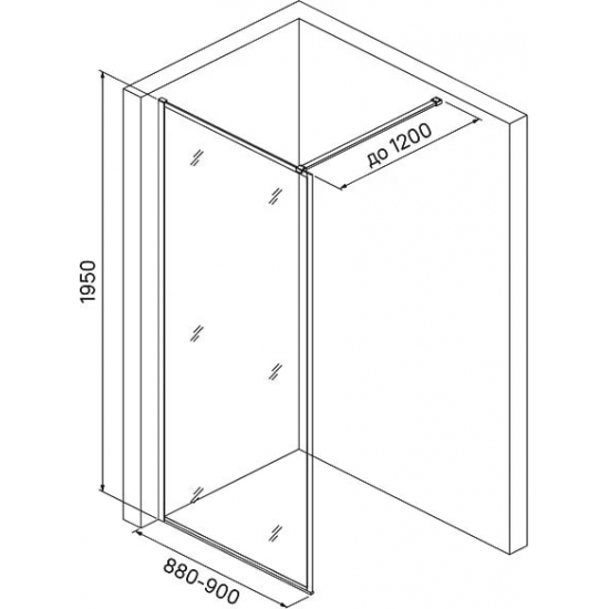 Душевая перегородка IDDIS Walk in Slide SLI8BS9i23 90x195