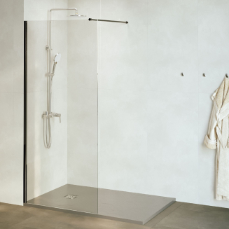 Душевая перегородка RGW Walk In WA-002B 110x195 стекло прозрачное, профиль чёрный