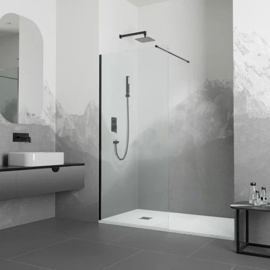 Душевая перегородка RGW Walk In WA-010B 90x195 стекло прозрачное, профиль чёрный