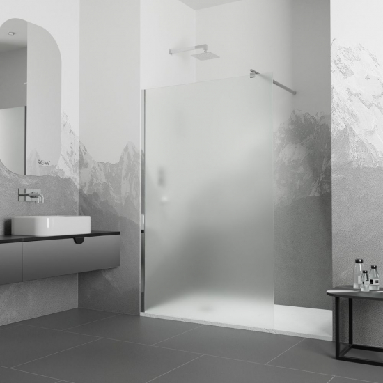 Душевая перегородка RGW Walk In WA-02 80x185 стекло шиншила, профиль хром