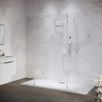 Душевая перегородка RGW Walk In WA-052W 140x195 стекло прозрачное, профиль белый