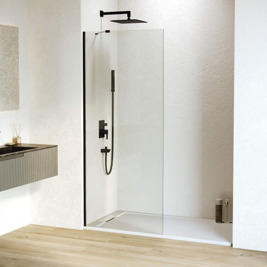 Душевая перегородка RGW Walk In WA-102B 60x195 стекло прозрачное, профиль чёрный