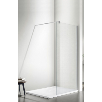 Душевая перегородка SANTREK AQUA Тour-SG-1000-G-Chrome 100x195 стекло грейп, профиль хром