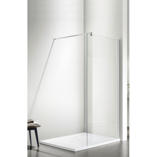 Душевая перегородка SANTREK AQUA Тour-SG-800-C-Chrome 80x195 стекло прозрачное, профиль хром