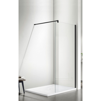 Душевая перегородка SANTREK AQUA Тour-SG-800-C-Matt Black 80x195 стекло прозрачное, профиль чёрный