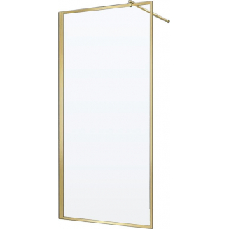 Душевая перегородка VECONI Korato KR-81G 70x200 стекло прозрачное, профиль золотой