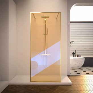 Душевая перегородка VECONI Korato KR-90GC 120x200 стекло хамелеон, профиль золотой