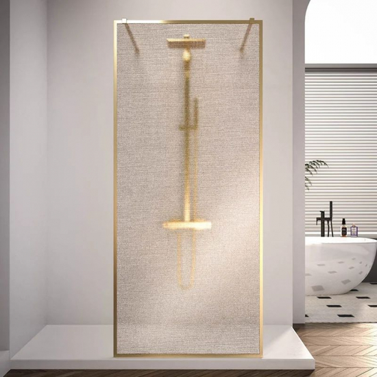 Душевая перегородка VECONI Korato KR-90GL 110x200 стекло золотое, профиль золотой