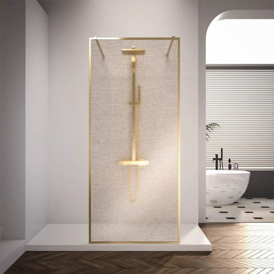 Душевая перегородка VECONI Korato KR-90GL 120x200 стекло золотое, профиль золотой