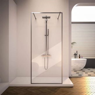 Душевая перегородка VECONI Korato KR-90GR 120x200 стекло прозрачное, профиль графит