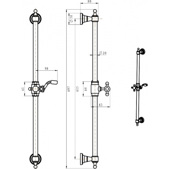 Душевая штанга BOHEME Brillante 418