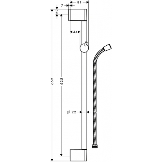 Душевая штанга HANSGROHE Crometta 85 Unica 27615000