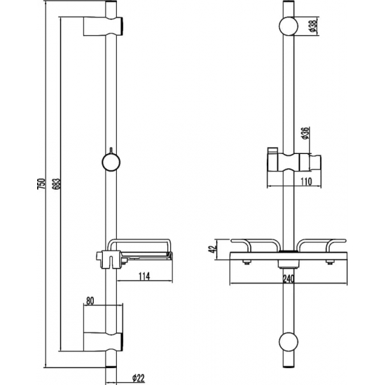 Душевая штанга LEMARK LM3775GM графит