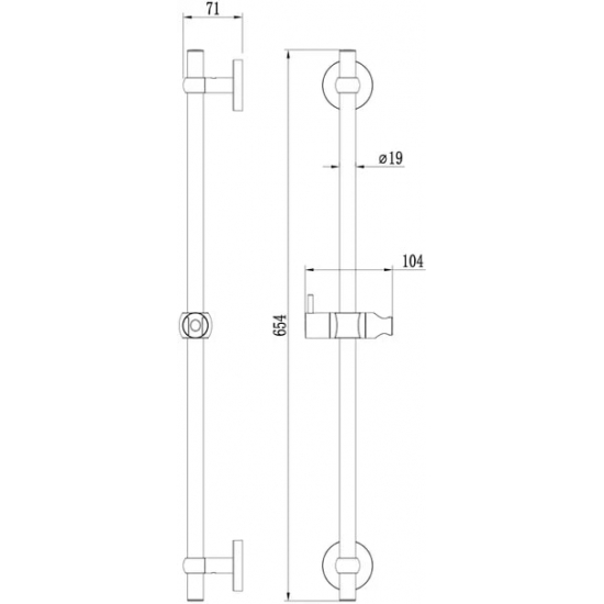 Душевая штанга MILARDO Niagara NIA6500M17 хром
