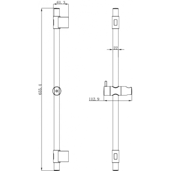 Душевая штанга MILARDO Simp SIM6500M17 хром