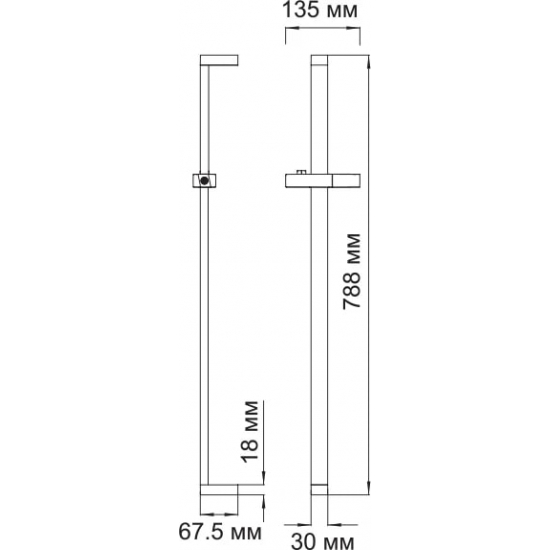 Душевая штанга WASSERKRAFT A037 хром