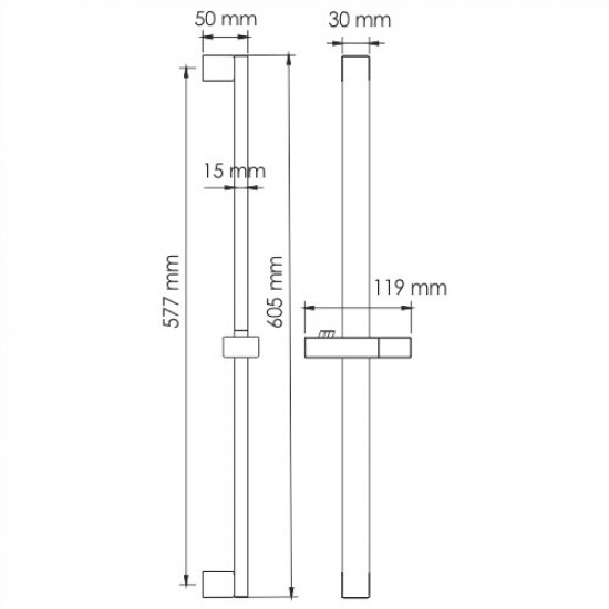 Душевая штанга WASSERKRAFT A123 хром